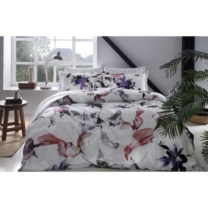 Szatén dupla ágyneműgarnitúra 6 részes, Tac, 240x260 cm, DELUX Digital Garoa