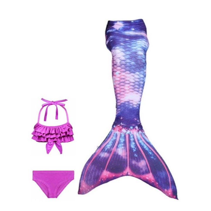 Costum de baie Sirena THK®, include, Alb fildes/Mov