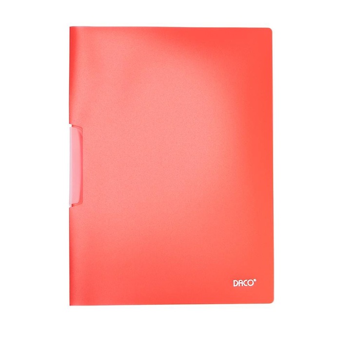 Mapa A4 cu Clips Daco, 226x310x5 mm, Plastic, Rosu