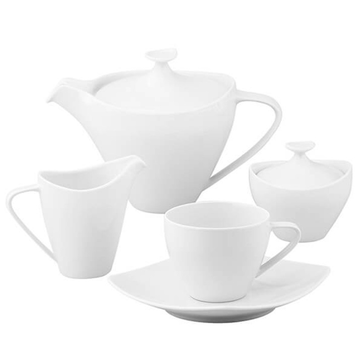 MARIAPAULA Moderna White porcelán teás- kávéskészlet - 6 személyes 15 részes