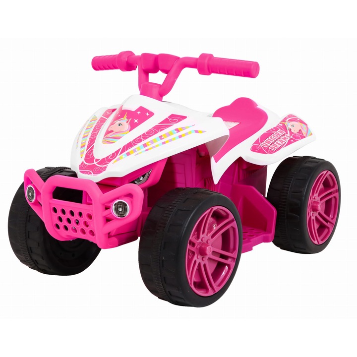 ATV Electric cu acumulator pentru copii NOVOKIDS™ Mini Monster, Lungime 70 cm, 3-6 ani, Max 30 kg, 6V, Roz