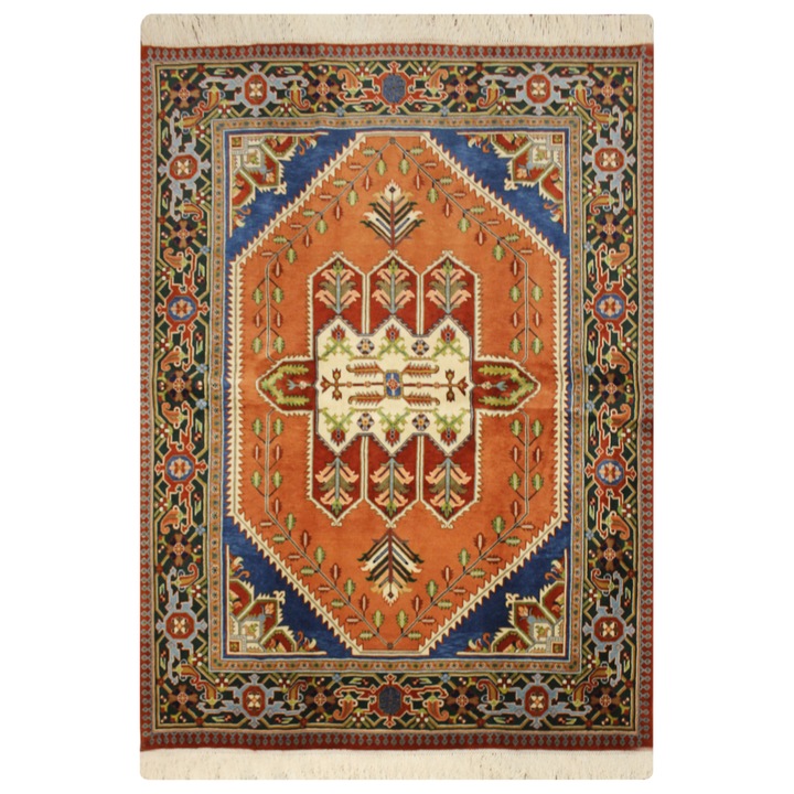 Covor Serapi Khalighi, CarpetPlaza, Lana, 150 x 194 cm, 10mm, Lucrat manual, Maro