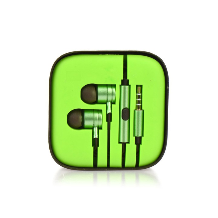 Casti cu microfon, Audio Jack, Verde