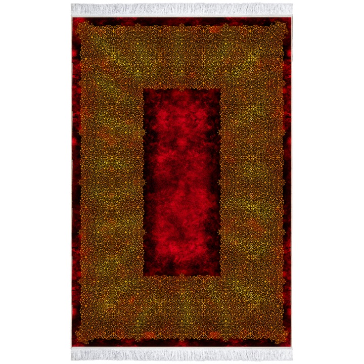 Covor CarpetPlaza, Pseudo Silk, Poliester, 150x225 cm, Rosu