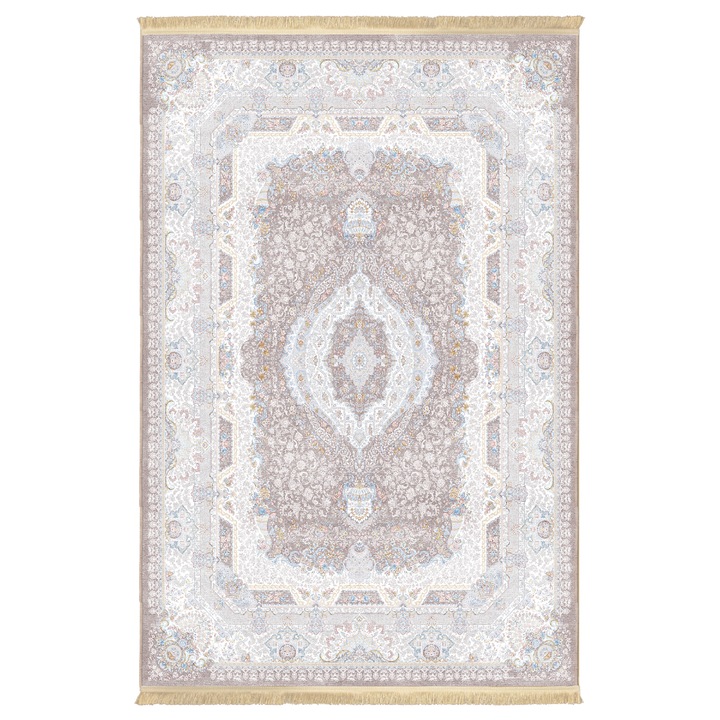 Covor Morvarid, CarpetPlaza, Acril, 120 x 80 cm, 9 mm, Alb