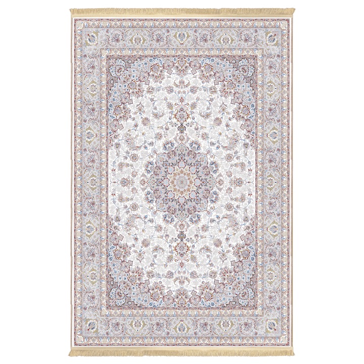 Covor Shabnam, CarpetPlaza, Acril, 200 x 200 cm, 9 mm, Crem