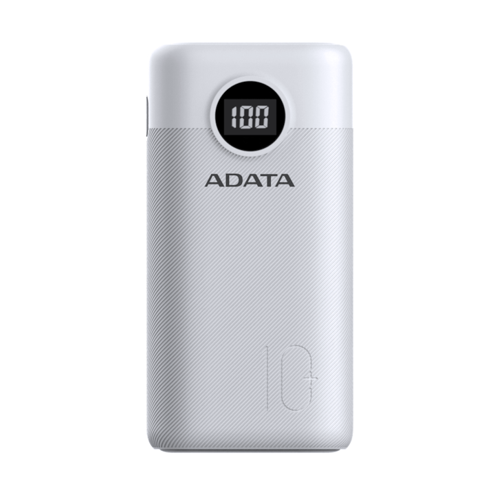Външна батерия ADATA 10000mah AP10000QCD-DGT-CWH, White