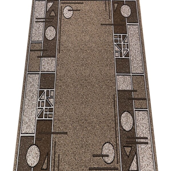 Traversa OLLI Laila de Lux, design geometric, maro/bej, 120cm x 300cm, 15804/10822