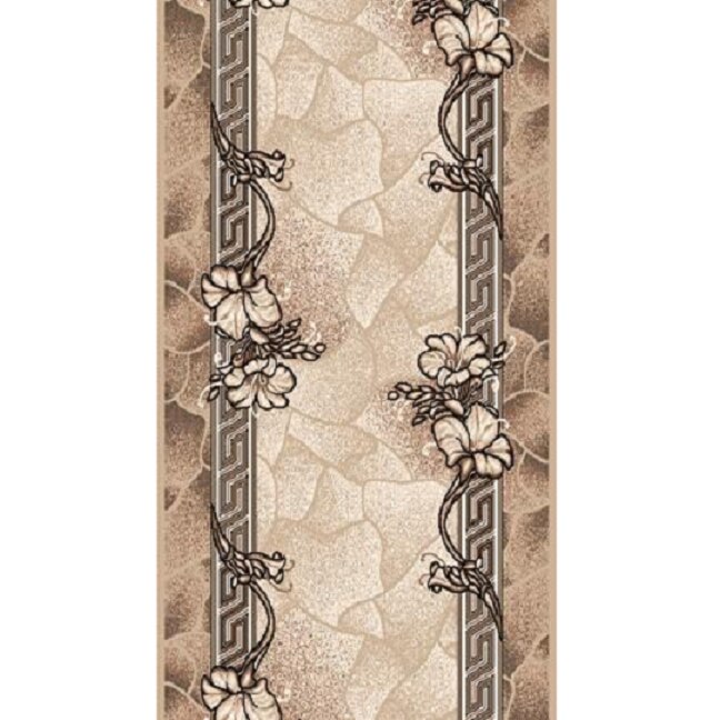 Traversa OLLI Laila de Lux, design floral, maro/bej, 120cm x 600cm, 15805/10822