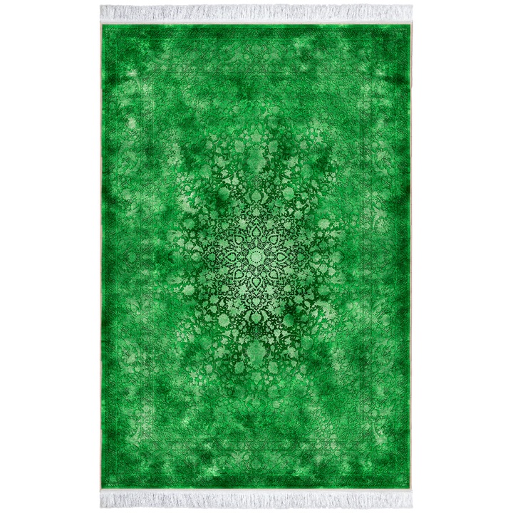 Covor CarpetPlaza, Pseudo Silk, Poliester, 150x225 cm, Verde