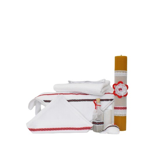 Set botez alb 9 piese- Trusou botez traditional cu Lumanare - HAi la hora!, Odorul Mamei