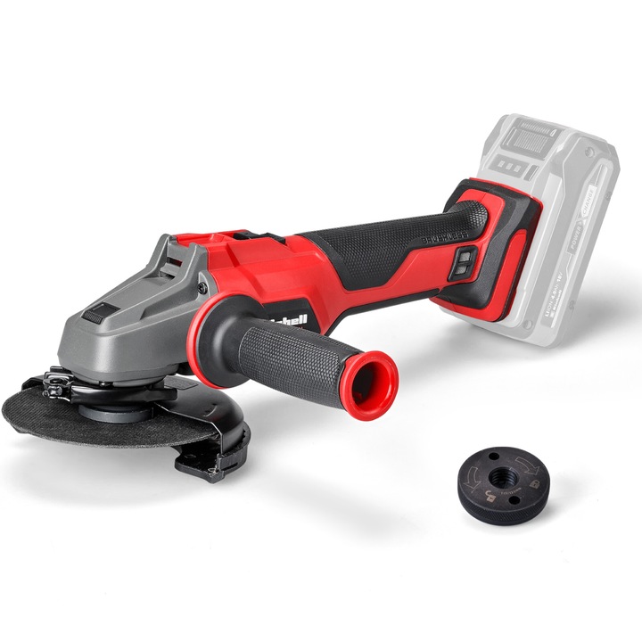 Акумулаторен ъглошлайф Einhell AXXIO 18/115 Q, 18 V, Технология PXC, Диаметър на диска 115 мм, 8500 об/мин, Максимална дълбочина на рязане 28 мм, Без батерия/зарядно устройство