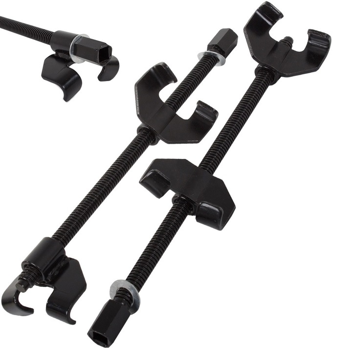 Set 2 bucati presa, intinzatori de arcuri cu cleme, 380 mm, din otel pentru autoturisme, masini