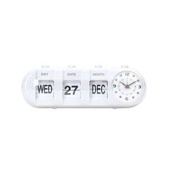 Ceas cu alarma si calendar, 27x10x9 cm, plastic, Alb, TCL-BBL3695 Ceas cu alarma si calendar, 27x10x9 cm, plastic, Alb, TCL-BBL3695
