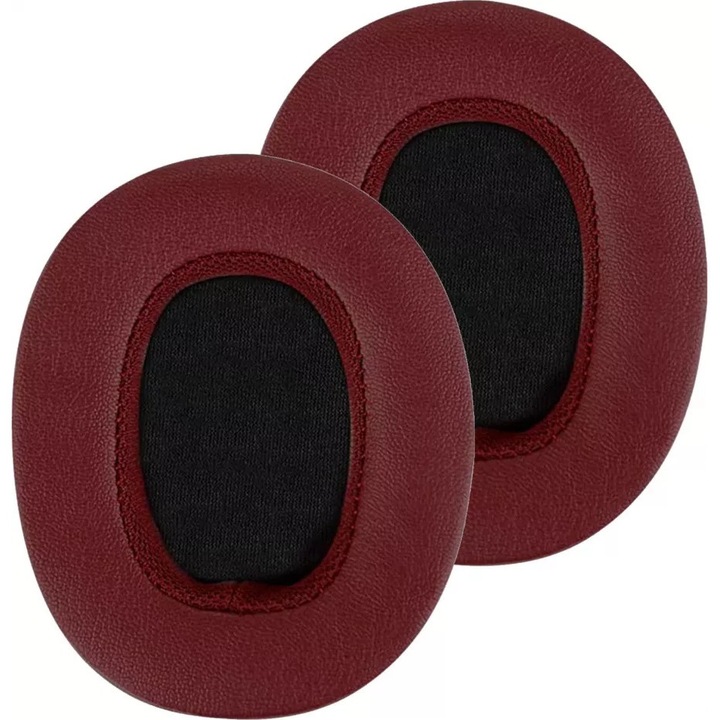 Set 2 bureti de schimb pentru casti Skullcandy Crusher ANC / EVO / 3.0 / 2.0 / 360 / Hesh 3 / ANC / EVO / Venue Wireless Over-Ear, Rosu inchis, Piele ecologica