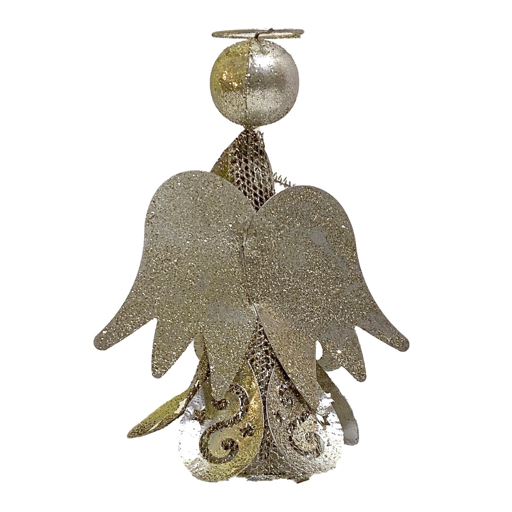 Inger din metal auriu, model varf de brad