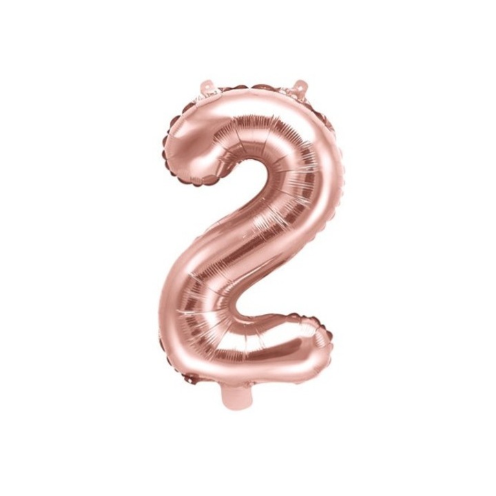 Balon folie, cifra2, roz gold, 100 cm