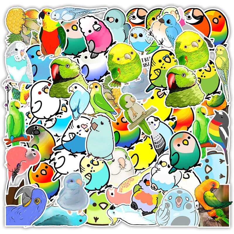 Pappagallo Sticker Set 50 Stickere din vinil, Model papagali, Multicolor - eMAG.ro