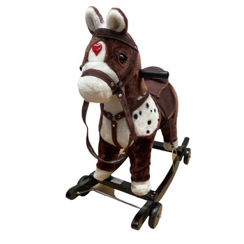 Calut balansoar, 2 in 1, cu rotile, muzical si cu lumini, Bubu-Still ,60 cm, Maro Calut balansoar, 2 in 1, cu rotile, muzical si cu lumini, Bubu-Still ,60 cm, Maro