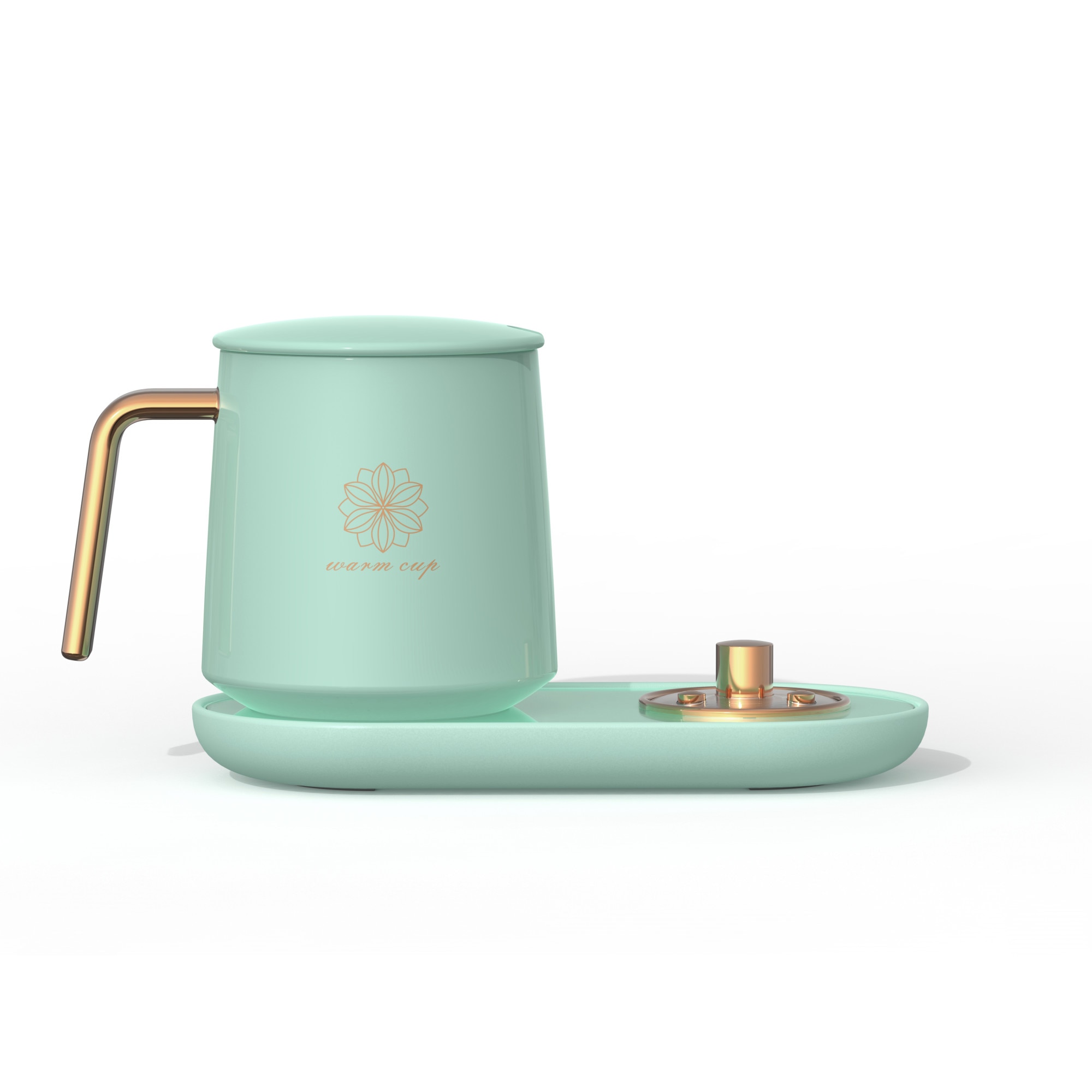 Incalzitor de cana, incarcare USB, portabil, desktop, pentru ceai cafea, verde, Cup Warmer