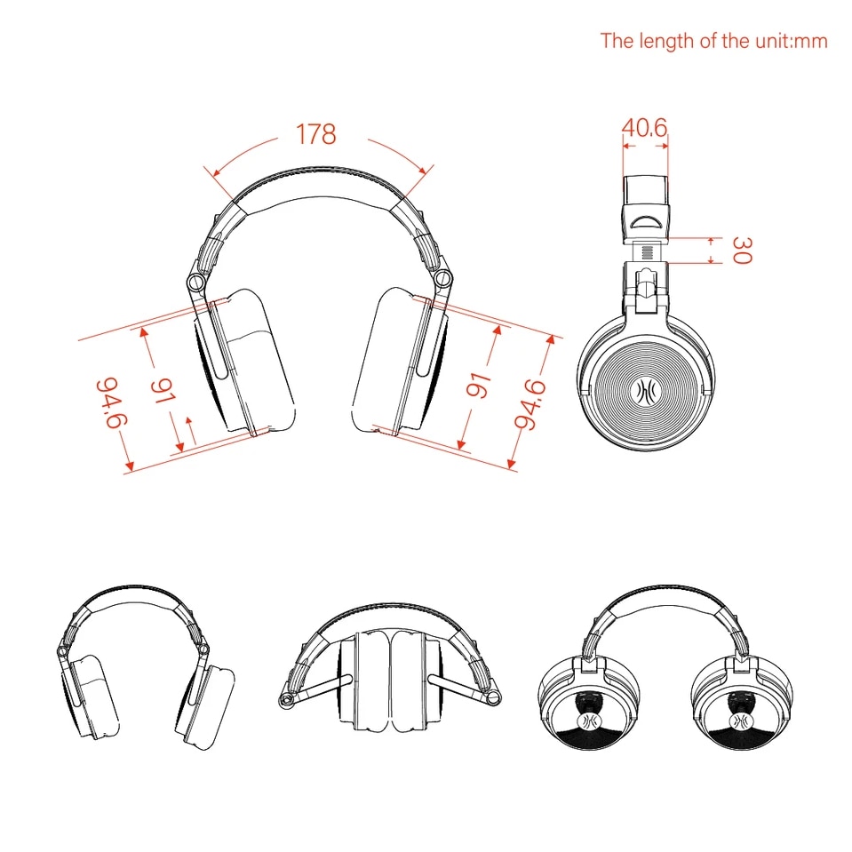 Casti over the ear, OneOdio, Pro-30 Studio pentru monitor, HiRes Audio, Maro/Argintiu