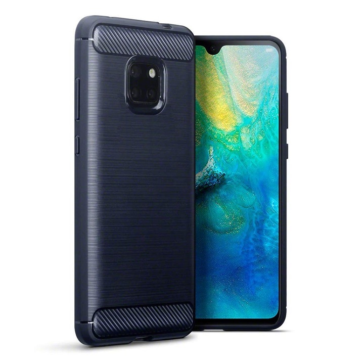 Carbon tok kompatibilis Huawei Mate 20, TPU, kék