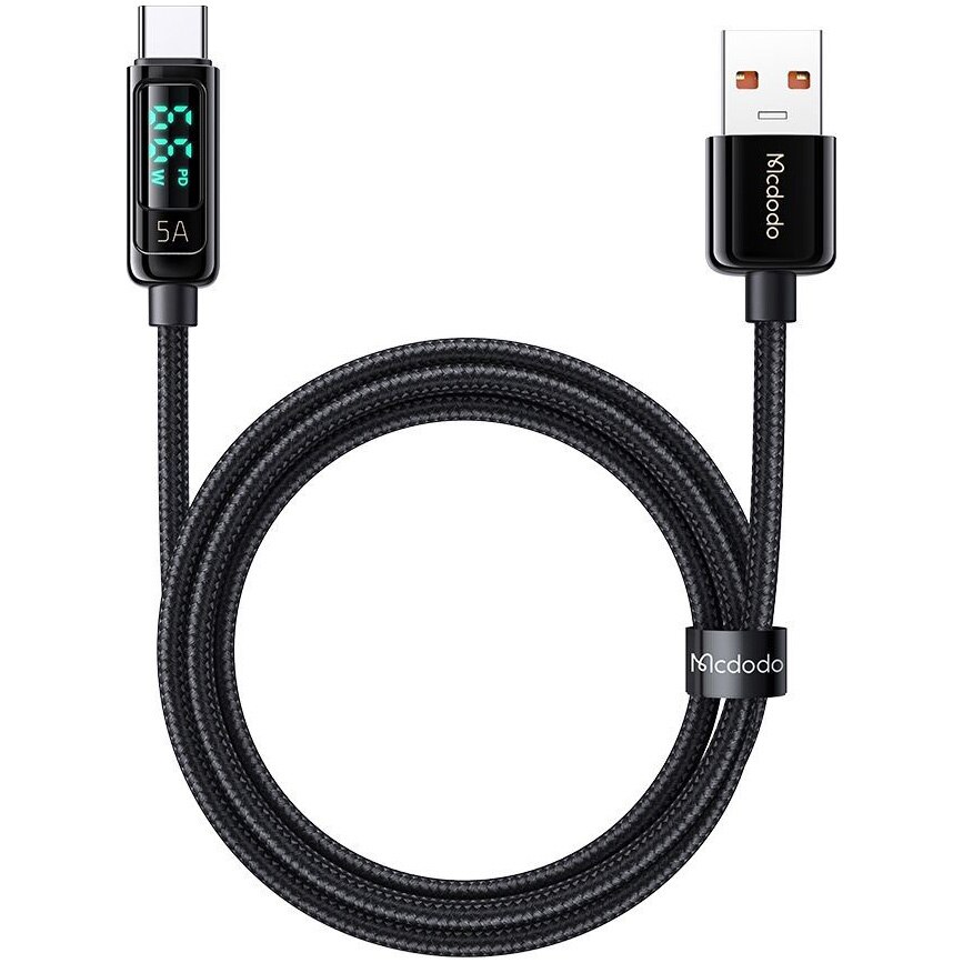 Cablu de date Mcdodo Digital Pro USB-A la Type-C, 1.2m, 5A, Black