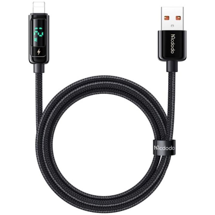 Cablu de date Mcdodo Digital Pro USB-A la tip Lightning, 1.2m, 3A, Black