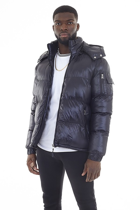 BRAVE SOUL, Jared steppelt télikabát zsebekkel az ujjakon, Fekete