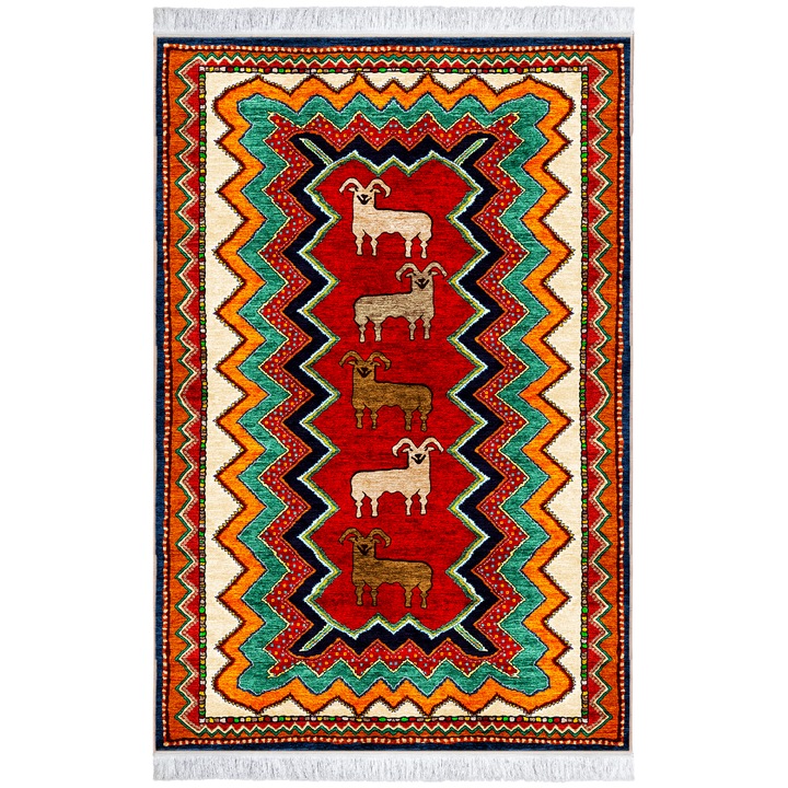 Covor Pseudo Silk Turkmen 100332, CarpetPlaza, Poliester, 80 x 120 cm, 9 mm, Multicolor