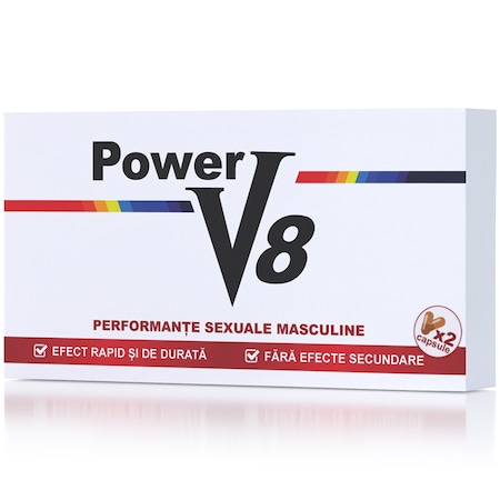 Supliment alimentar pentru Potenta Power V8, Ejaculare Precoce si Erectie, 2 capsule