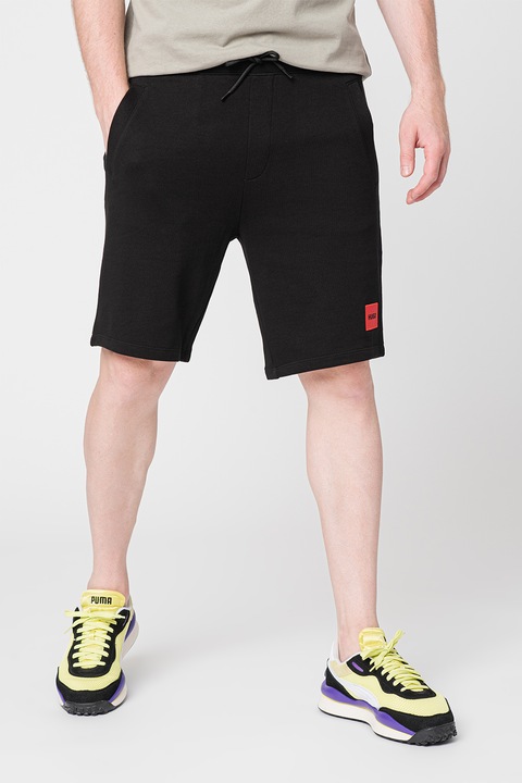 HUGO, Bermude sport de bumbac Diz, Negru