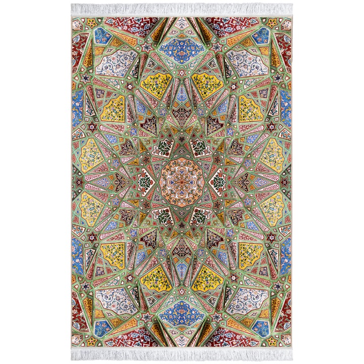 Covor Pseudo Silk 100481, CarpetPlaza, Poliester, 100 x 150 cm, 9 mm, Multicolor