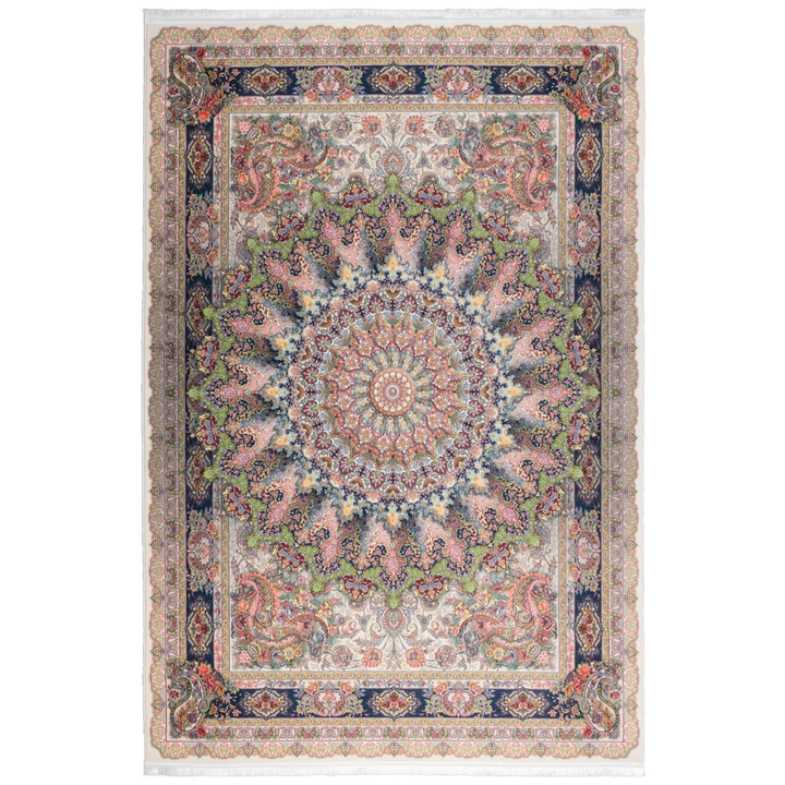 Covor Pseudo Silk 100451, CarpetPlaza, Poliester, 120 x 80 cm, 9 mm, Crem