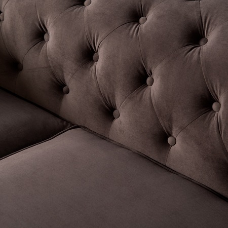 Canapea CD Sofa Chesterfield, 216x100x78 cm, Maro inchis