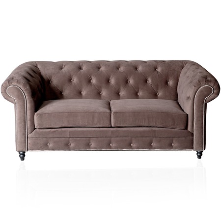 Canapea CD Sofa Chesterfield, 216x100x78 cm, Maro inchis
