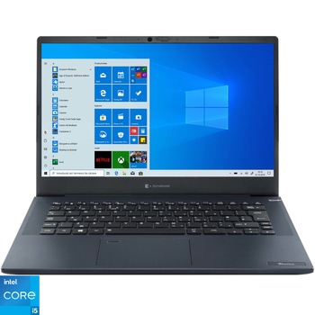 Laptop ultraportabil Toshiba Tecra A40-J-106 cu procesor Intel Core i5-1135G7 pana la 4.20 GHz, 14", Full HD, 16GB, 512GB SSD, Intel Iris Xe Graphics, Windows 10 Pro, Dark Blue