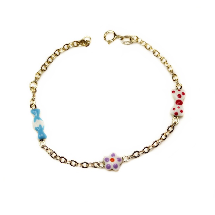 Bratara din aur 14k pentru fetite, Lungime 11,5 - 14,5 cm