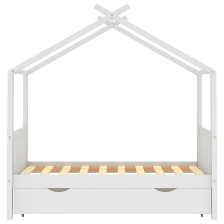 vidaXL fehér tömör fenyőfa gyerekágykeret fiókkal 80 x 160 cm 24.35 kg 322149