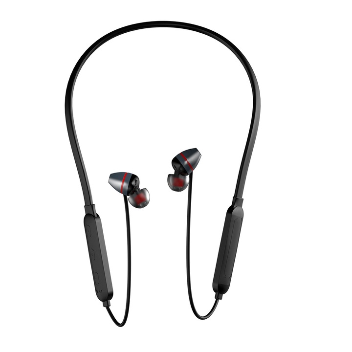 Sport bluetooth fejhallgató telefonhoz vagy táblagéphez, gomb hívásokhoz és zenéhez, bluetooth 5.0, fekete
