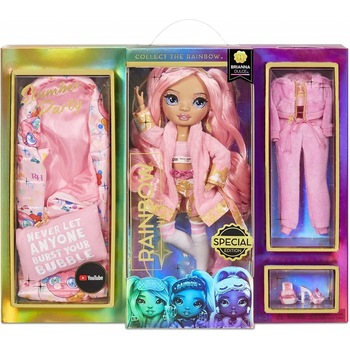 Papusa Rainbow High, Brianna Dulce, Slumber Party, cu accesorii si 2 tinute complete, 28 cm Papusa Rainbow High, Brianna Dulce, Slumber Party, cu accesorii si 2 tinute complete, 28 cm