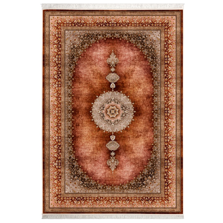 Covor CarpetPlaza, Pseudo Silk, Poliester, 200x300 cm, Maro