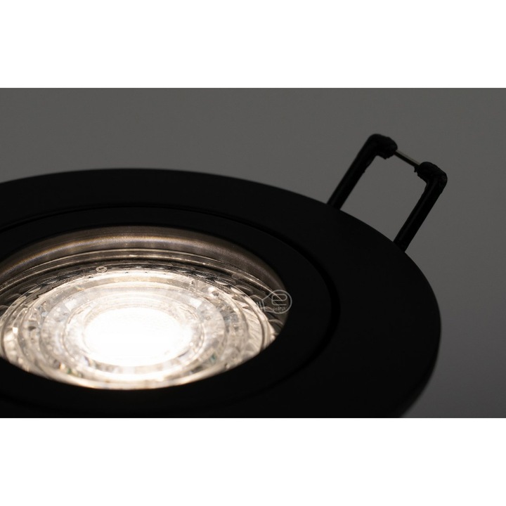 Херметичен прожектор за вграждане, IP20, алуминиева сплав, 25W, черен