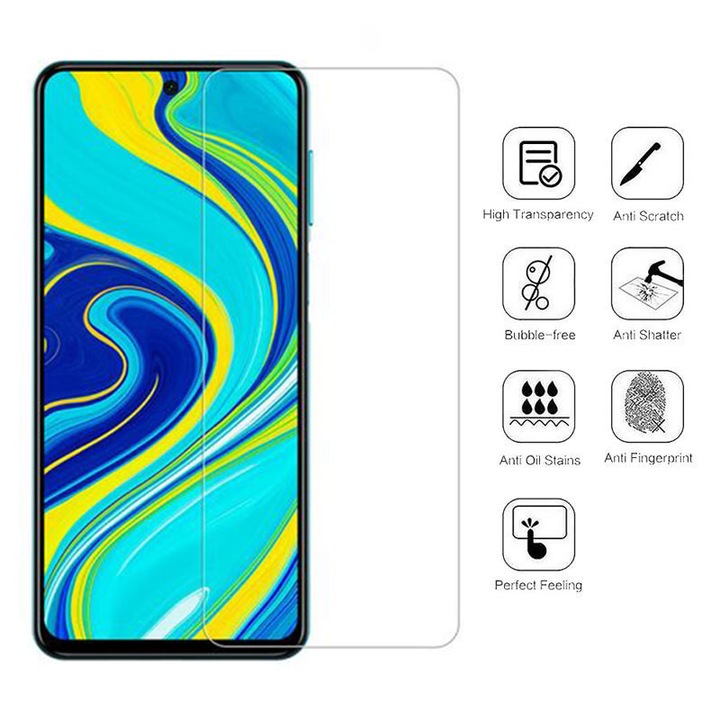 Folie protectie fata pentru Samsung Galaxy A12, Sticla securizata, Transparent