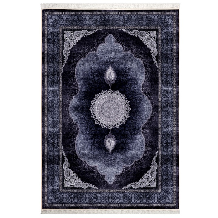 Covor CarpetPlaza, Pseudo Silk, Poliester, 150x225 cm, Gri