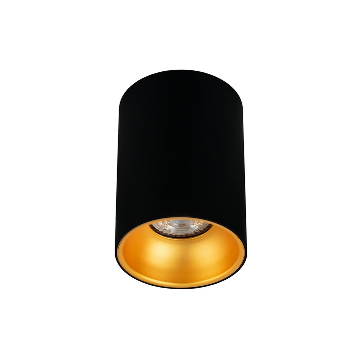 Spot de tavan montat la suprafata ZAMA Black Gold GU10 rotund negru, interior auriu IP20 EDO777343 EDO