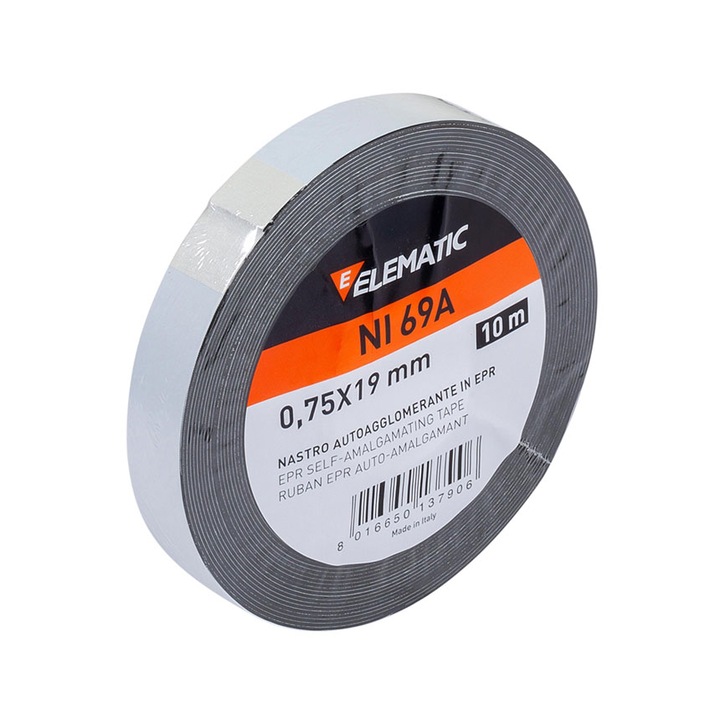 Önvulkanizálódó szalag ELEMATIC, NI 69A, 0,75x19mm, 10m, fekete