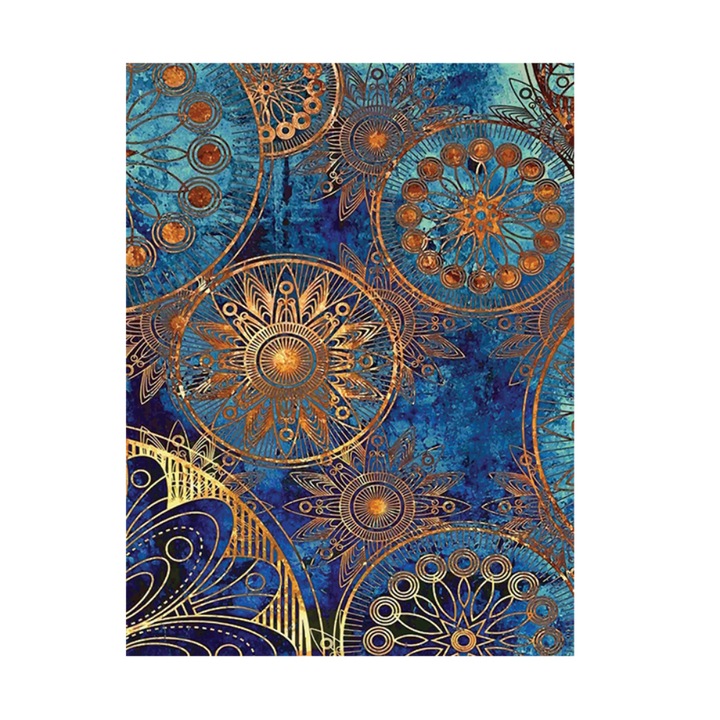 Covor CarpetPlaza, Pseudo Silk Modern, Poliester, 200x300 cm, Albastru/Auriu