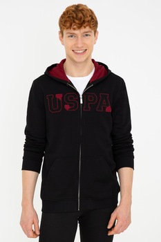 Hanorac Barbat, U.S Polo Assn.,1268468, Negru/Rosu inchis Hanorac Barbat, U.S Polo Assn.,1268468, Negru/Rosu inchis