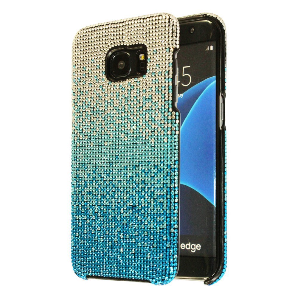 Husa de protectie spate Bling World LCC 114, pentru Galaxy S7 Edge, alb/bleu